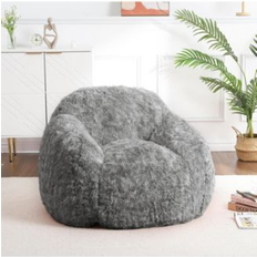 Gaomon Faux Fur Chair with Filler Black Bean Bag