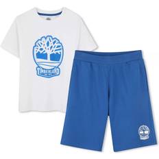 White Pyjamases Timberland Kids' Logo T-Shirt & Bermuda Shorts Pyjama Set - White/Multi