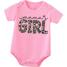 Shein Baby Girls Slogan Letter Printed Triangle Bodysuit With Short Sleeves