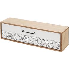 BigBuy Home Elegant Natural MDF Jewelry Box - White/Black