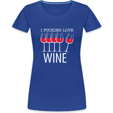 Slitstarka T-shirts My Angry Socks I Fucking Love Wine Premium T-shirt Women - Royal Blue