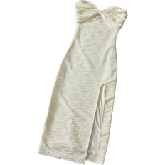 Shein Legere Strickfigur Bodycon schulterfreies Kleid mit Schlitz Einfarbig für Damen
