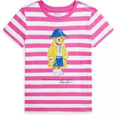 Polo Ralph Lauren Striped Polo Bear Cotton Jersey Tee - Belmont Pink/White Stripe