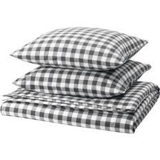 IKEA Bettwäsche-Set 3-teilig Bettbezug Weiß, Grau (220x240cm)