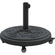 Parasollfot med hjul vidaXL Parasol Base with Wheels for Ø38-48 mm Poles 13 kg Round