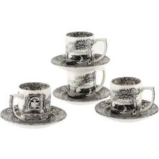 Spode Espressokoppar Spode Black Italian Med Fat 4-Pack 9 cl Svart Espressokopp 4st
