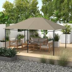 Pavilion Roofs OutSunny 3 x 4m Khaki Polyester Gazebo Canopy Replacement Cover - Green