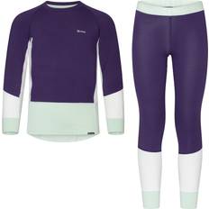 Juniors' Tree Base Layer Set - Grape/Cloudy Dancer/Celadon