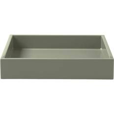 Mojoo Lux Lakeret Dekorationsbakke 19x19x3,5 cm Sage Serveringsbakke