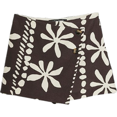 Brown - Women Skirts River Island Womens Brown Floral Wrap Skort