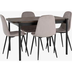 Bord med 4 stole Ellos Spisegruppe Gilda Med Bord 120 x 80 cm 4 Stole Brun Bordgruppe 120x80cm