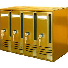 Cassette della posta Cassetta Postale Condominio a 5 Posti con Chiave 52 x 17,5 x h 30 Bronzo