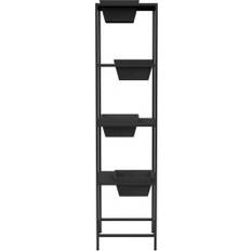 Kasvien Vaunut Ecopots Kukkateline Berliini Torni 36x38x155 cm Musta/Tummanharmaa