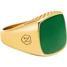 Nialaya Herr Ringar Nialaya Gentlemen's Gold Signet Ring With Green Jade - Gold