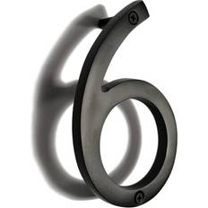 Steel Facade Numbers NACH 6 H Floating Mount House Number 6.0 H x 4.0 W x 0.5 D in Gray/Stainless Steel/Metal