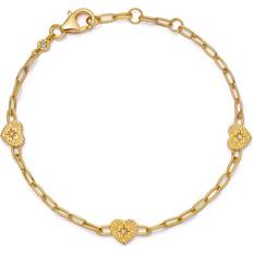 Gold Biography Heart Station Bracelet