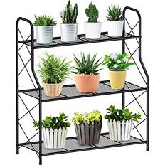 Mutool 3 Tier Metal Plant Stand Black