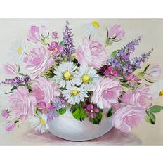 Rosa Diamond Paintings Fiyo Diamant Borduurwerk Bloemen 20 x 30 cm