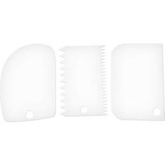 3x Degskrapor Plast Vit