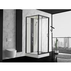 Vente-unique Cabine de Douche Hydromassante 2 Zones Jets Massage L90 x P90 x H215 cm