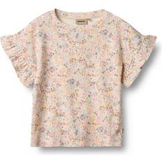 Beige T-shirts Wheat Kortærmet T-shirt Ally - Bright Flowers