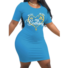Shein Plus Round Neck Floral Print Bodycon Mini Dress Summer