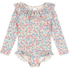 24-36M Bathing Suits Konges Sløjd Manuca Frilled Long-Sleeved Swimsuit - Light Blue