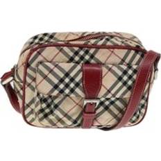 Burberry Handbags Burberry Preloved Beige Red Check Canvas Crossbody Bag - Beige/Red