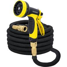 Tough-1 Expanding Garden Hose Anti Kink with Nozzle and 10 Spray Settings 30m 100ft