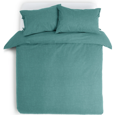 Habitat Cotton Textured Print Duvet Cover Green (200x200cm)