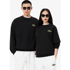 Lacoste Unisex Sweaters Lacoste Unisex Loose Fit Badge Accent Fleece Sweatshirt - Black
