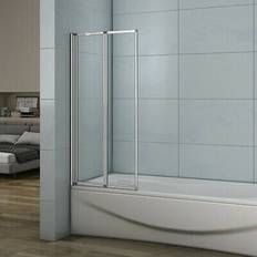 Aica 1400mm Glass Over Bath Folding Shower Screen Door Panel