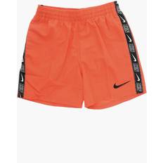 Nike Orange Swimwear Nike Solid Color Swim Shorts with Logoed Side Band