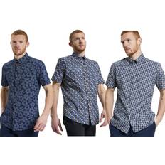 Ben Sherman Shirts Ben Sherman Men's Stipple Floral Print Short Sleeve Shirt - Dark Navy