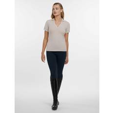 Beige - Women Polo Shirts LeMieux Women's Riding Polo Shirt Serena - Beige