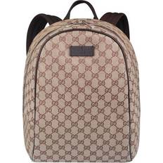Gucci Rucksäcke Gucci Logo Leather Canvas Schoolbag Backpack - Brown
