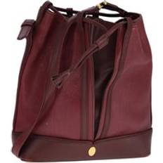 Röda Bucketväskor Cartier Preloved Leather Bucket Bag - Burgundy