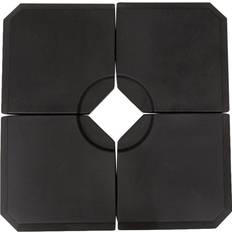 Basi per ombrelloni OutSunny Base per Ombrellone a Braccio da 4 Pezzi Riempibile con Acqua o Sabbia 100x100 cm Nero