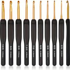 Yarn & Needlework Supplies Temu Black Gold Crochet Hook Set 2.0-6.0mm