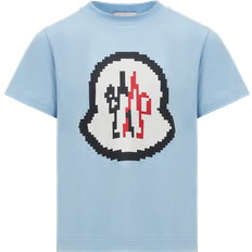 Moncler Pixel Logo Cotton T-Shirt - Blue