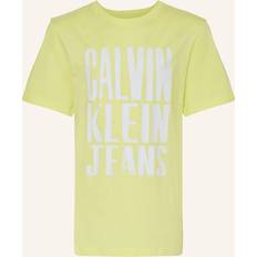 Calvin Klein Tops Calvin Klein Boys Yellow Cotton Distressed Logo T-Shirt - Yellow