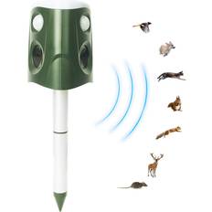 Tomtop Jms Solar Animal Repeller 360 Degrees Ultrasonics Rodent Repellent Waterproof with PIR Sensor 4 Working Modes Green