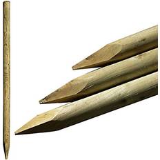 Wood Fence Poles True Products 5 Pack 1.5m 5ft x 50mm Machined Round Wooden Treated Fence Posts