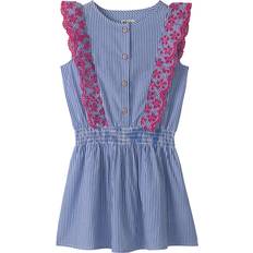 Hatley Kids' Pinstripe Scallop Ruffle Dress - Blue