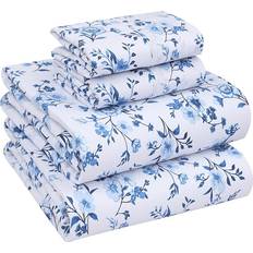 RUVANTI Crispy Cooling Bed Sheet White, Blue (274.3x259.1cm)