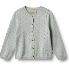 Økologisk bomuld Trøjer Børnetøj Wheat Strik Cardigan Maia - Soft Blue