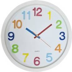 White Alarm Clocks Kid's Room LEDSone Kids Room Colorful Round Ticking Number Quartz Childrens Clock 5172