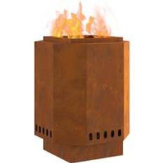 Bruna Eldstäder & Eldkorgar vidaXL Smokeless Fire Pit 38x38x51 cm Weathering Steel