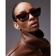 & Other Stories Cat Eye Sunglasses Dark Red/Burgundy