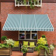 Toldos OutSunny Toldo Manual Plegable De Aluminio 295x250 cm Verde Oscuro